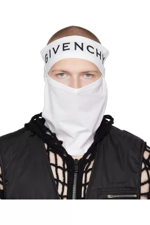 Givenchy Men Accessories - White Embroidered Balaclava