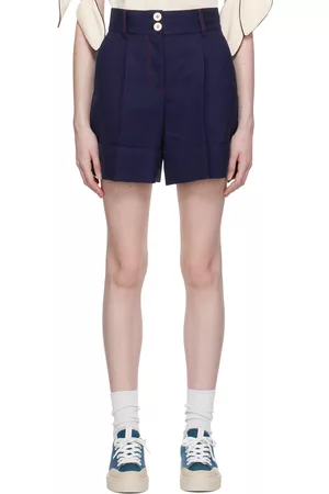 See by Chloé Women Twill Shorts - Navy Cuffed Shorts