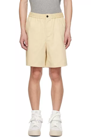 Ami Men Twill Shorts - Beige Elasticized Shorts