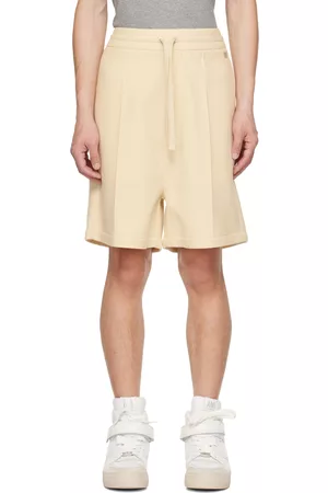 Ami Men Shorts - Beige Elasticized Shorts