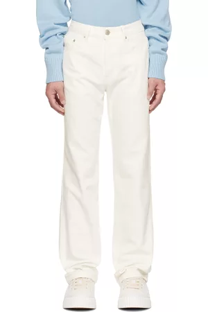 Ami Men Stretch Jeans - Off-White Straigh-Fit Jeans