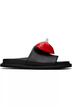 Moschino Women Flat Sandals - Black Inflatable Heart Slides
