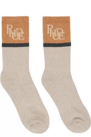 Rhude Men Sports Equipment - Beige Sport Socks