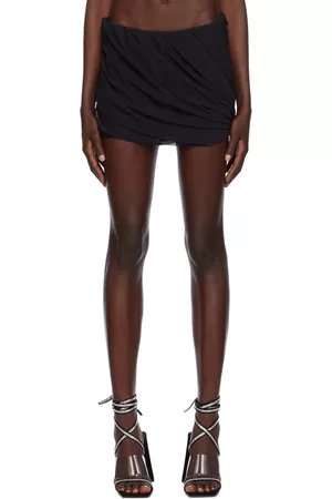 The Attico Women Mini Skirts - Black Gathered Miniskirt