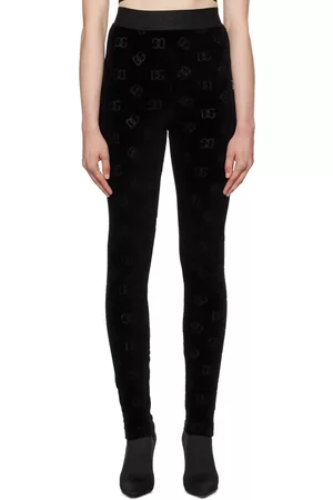 Buy Dolce & Gabbana Black Logo Engraved High-rise Leggings for Women in  Saudi