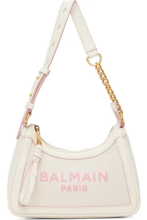 Balmain 1945 Medium Monogram Lambskin Shoulder Bag Noir