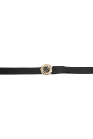 Versace Nuts and Bolts Heritage Leather Belt - Black