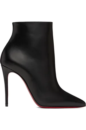 Christian Louboutin Eleonor 85 Booties Black Leather Size 36 Ankle Boots New