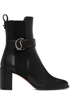 Christian Louboutin Pavleta Black Canvas And Leather Boots New