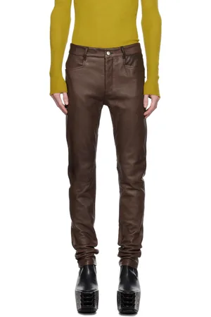 Leather Pants in the color Brown for men | FASHIOLA.com