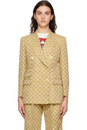 GG jacquard double-breasted blazer in pink - Gucci | Mytheresa