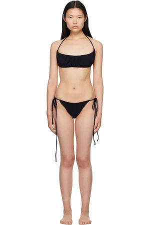By Malene Birger Seabay Monogram Jacquard Bikini Top In Black