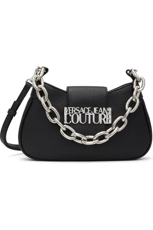 Versace Jeans Couture Half Moon Bag With V-emblem in Black