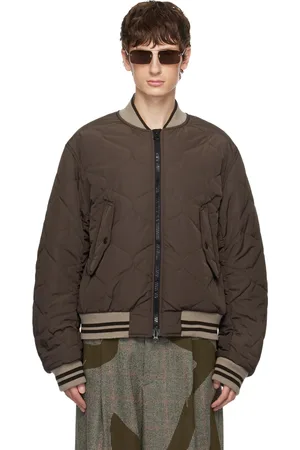 Dries Van Noten: Black & Gold Jacquard Bomber Jacket