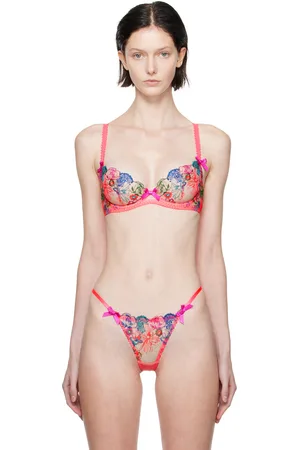 AGENT PROVOCATEUR Quinny sequin-embellished embroidered tulle underwired bra