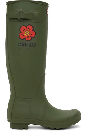 Horsebit - Detailed Heeled Rubber Rain Boots in Green