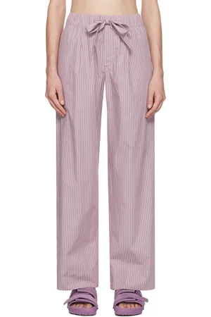 SPORTY & RICH Serif Logo Pajama Pants - Purple