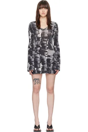 Printed ribbed-knit jersey minidress in multicoloured - Louisa