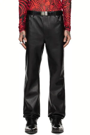 FRAME Men's Paneled Loose-Fit Leather Trousers - Bergdorf Goodman