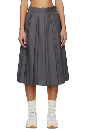 DOUBLE WAIST BOX PLEAT SKORT - Gray marl