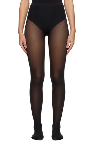 Women's Floral Flocked Back Seam Sheer Tights