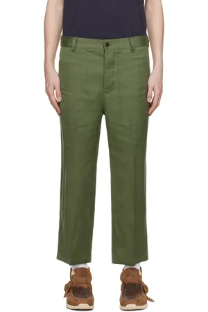 Tupper gabardine pants with suspenders in beige - Visvim