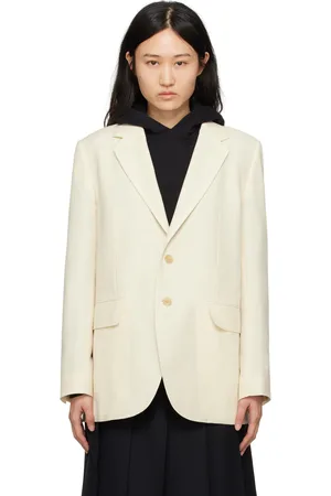 AURALEE Gray Notched Lapel Blazer