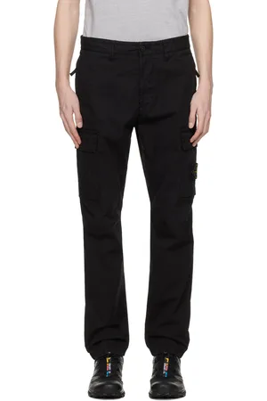 Stone Island 32710 Garment Dyed Stretch Cargo Pants Black V0029