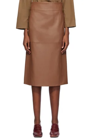 Women's Skirts, Riya Short Brown Suede Skirt