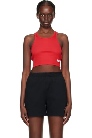 Alexander Wang Cropped Classic Racer Tank Top in Black
