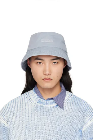 Black Buko face-patch cotton-twill bucket hat, Acne Studios