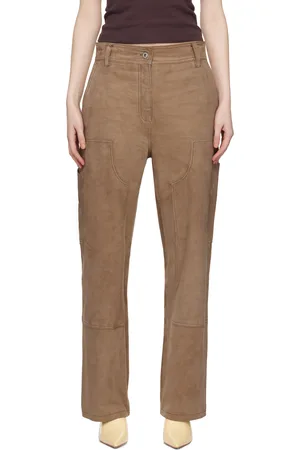 Max Studio Women's Elastic Waist Faux Suede Pants, Taupe, Extra Small at   Women's Clothing store