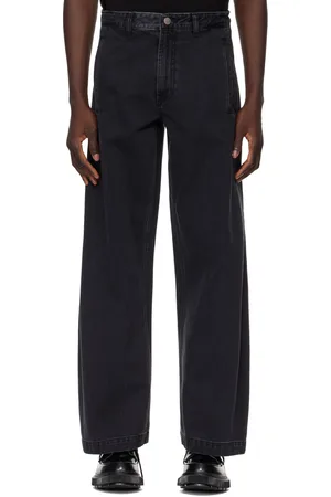 T/SEHNE Black Fold-Up-Pocket Jeans