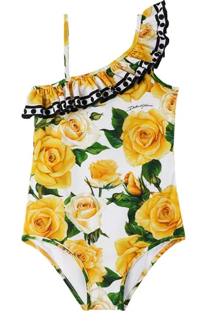 Women's Sunflower Print Bathing Suit Two Piece Puff Sleeve Square