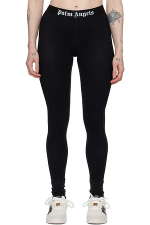 logo-waistband seamless leggings in black - Palm Angels® Official