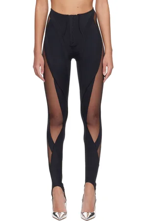 Mugler Star-mesh High-waisted leggings in Black