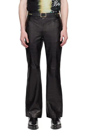 Balmain Balmain Zippered Leather Biker Pants - Stylemyle
