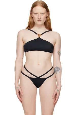 Prettylittlething Black Border Triangle Bikini Top