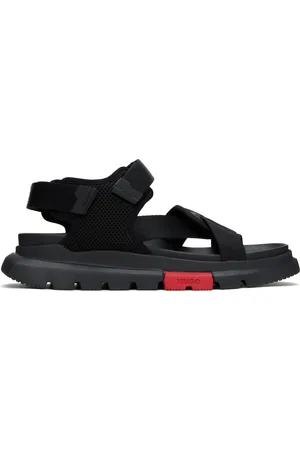 Hugo Boss Men's Solar Flash Black Slides Sandals Shoes | JoyLot.com