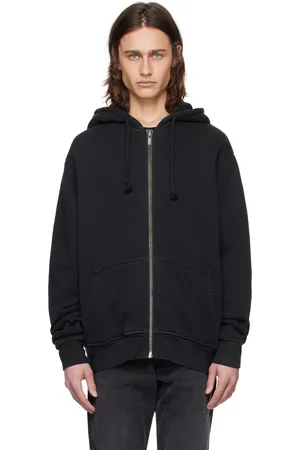 424 cheapest ON FAIRFAX BLACK COTTON LOGO HOODIE SWEATER