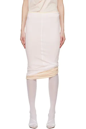 Sportmax check-pattern midi skirt - White