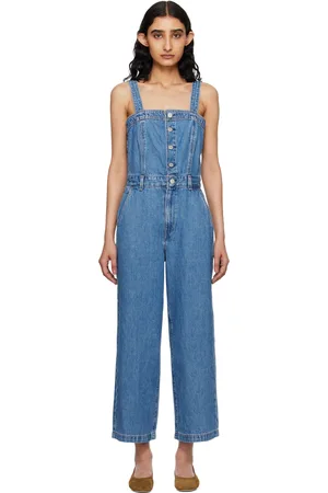 Jade Cropper Navy Gardener Denim Overalls