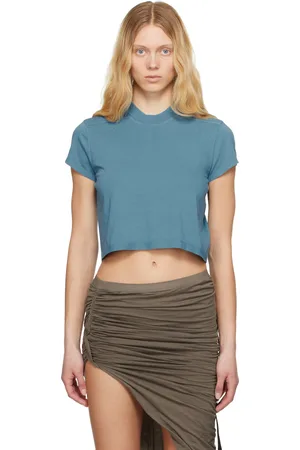 Rick Owens Blue Hollywood Cropped Small Level T-shirt