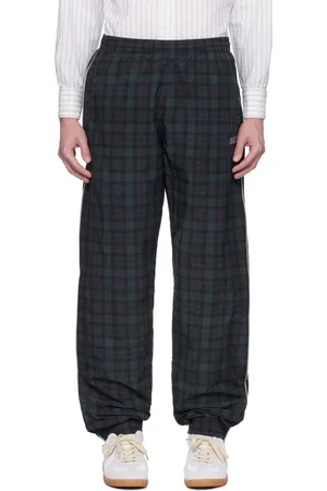 MARTINE ROSE Navy & Green Printed Track Pants