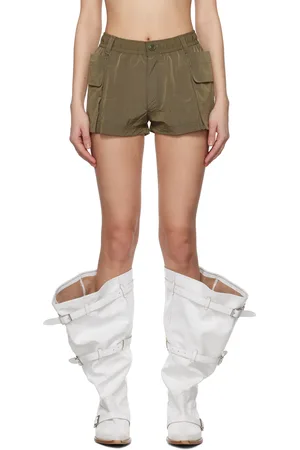 R13 Khaki 2-Way Pockets Shorts