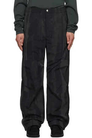 Solid Gray String Detail Trousers