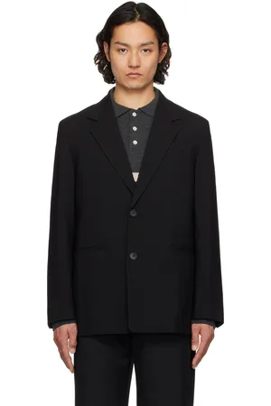 Solid Black Wool Blazer