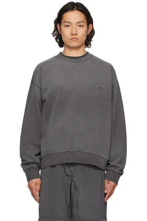 Solid Gray Dyeing Back Logo Sweatshirt