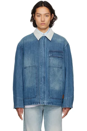 Solid Blue Mid Length Denim Jacket