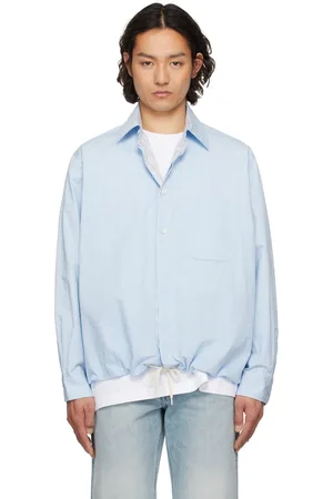 Solid Blue Stripe Overshirt